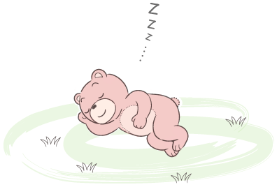 眠っているクマのイラスト